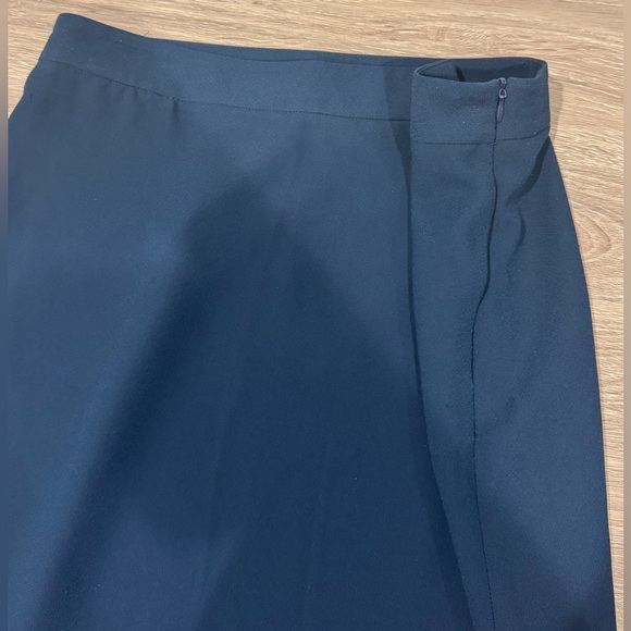 Halston Navy Blue Midi Skirt Size 10 - Picture 5 of 10